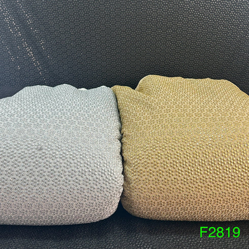 Zari Sequins Embroidered Georgette Fabric-F2819